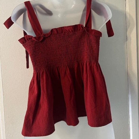 Adorable 100% Wine Burgundy Color ~ Cotton Top - Picture 6 of 8